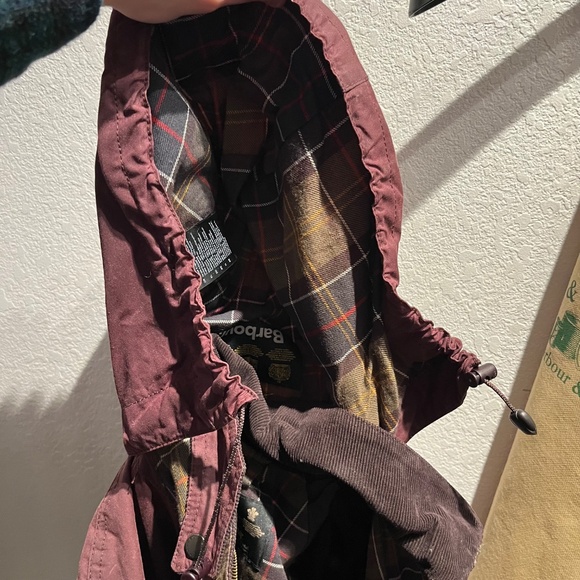 Barbour Beadnell waxed cotton Jacket sz 4 Aubergine - Picture 8 of 12